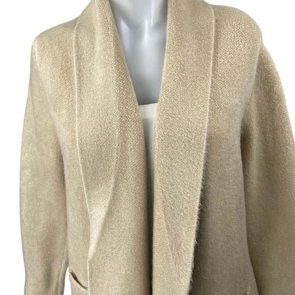 Pink Martini Stockport Womens Beige Wool Knit Long Sleeve Trench Coat Jacket XXS - Picture 3 of 5